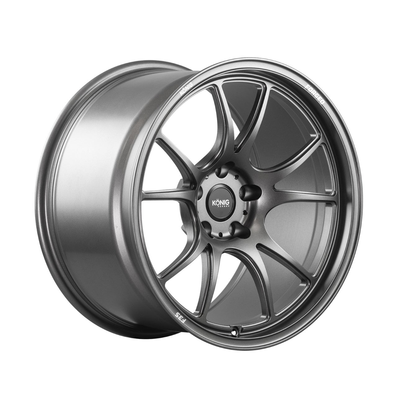 Set of (4) 18x9.5 +35 5x114.3 Konig F3S FORGED - FREE SHIPPING - Satin Charcoal
