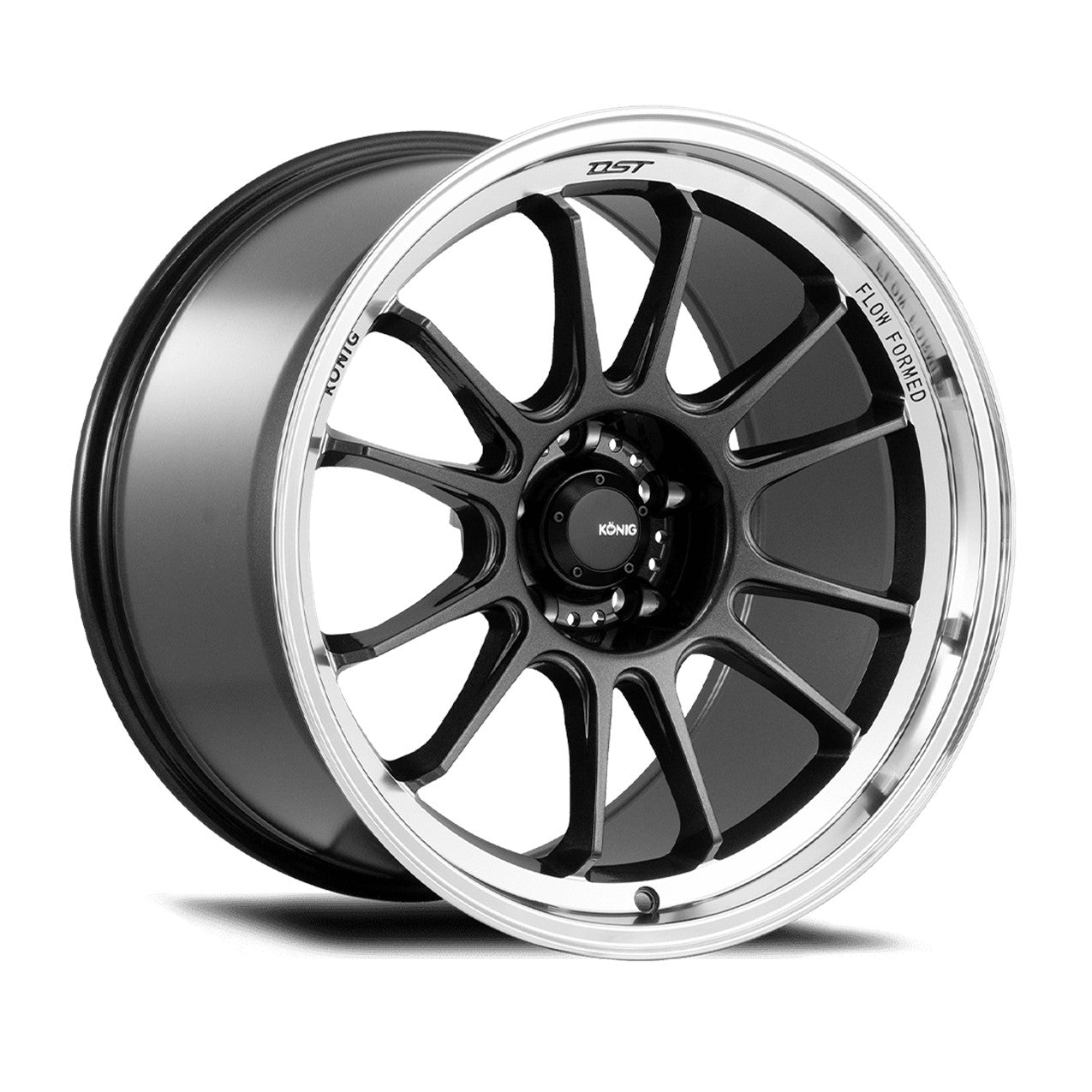 Set of (4) 18x11 +40 5x114.3 Konig Hypergram - Metallic Carbon w/Machined Lip - FREE SHIPPING